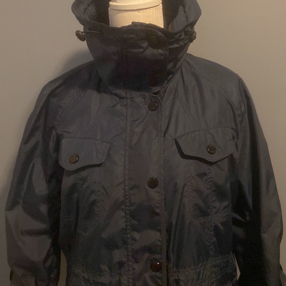 Michael Kors like nwot navy rain jacket with hood. This jacket is awesome! - Picture 3 of 6